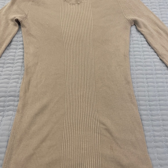 Pre-owned Theory Cotton/Silk Tan Long Sleeve Sweater Size Petite - Picture 6 of 6